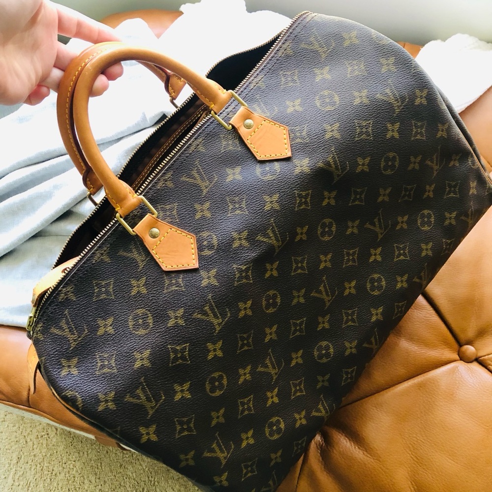 Louis Vuitton Brown Monogram Canvas Speedy 40 Top-Handle Bag large